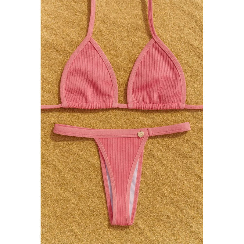 Biquíni Cortininha fita bronze tecido anarruga