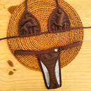 Biquíni Cortininha fita bronze tecido anarruga