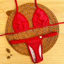 Biquíni Cortininha fita bronze tecido anarruga