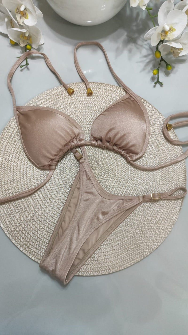 Biquíni Cortininha Fio Dental Bojo Removível Cós Regulável