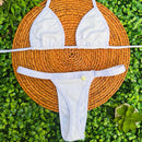 Biquíni Cortininha fita bronze tecido anarruga