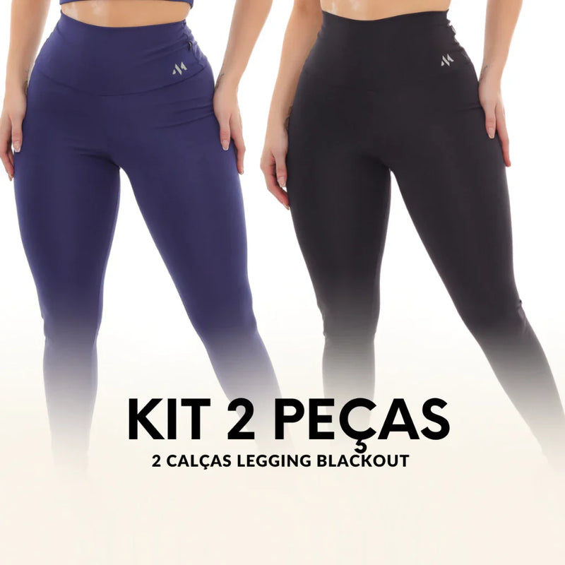 Kit 2 peças Legging Blackout Zero Transparencia
