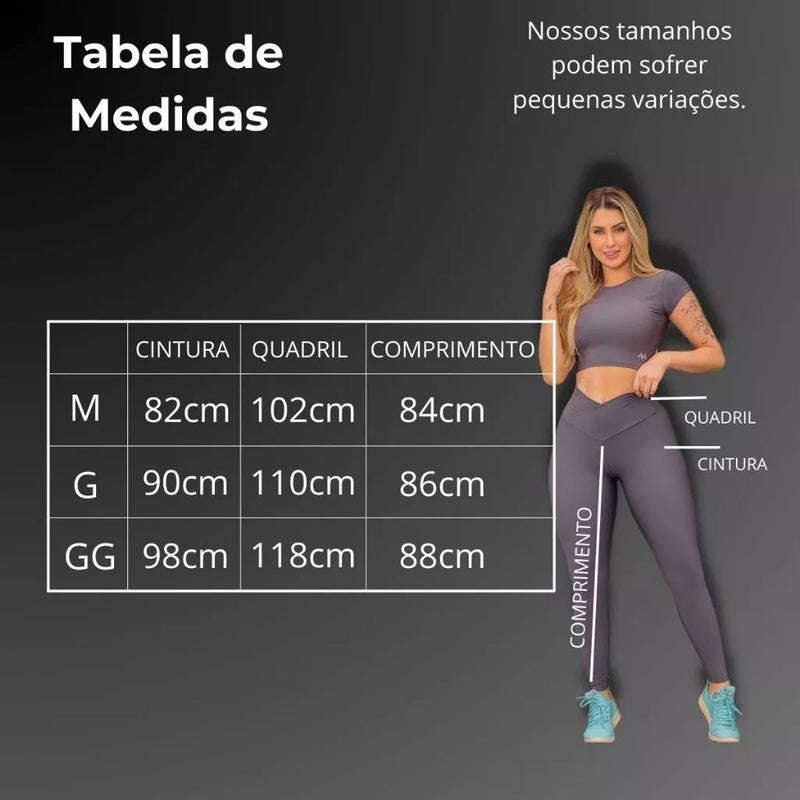 Kit 2 peças Legging Blackout Zero Transparencia
