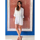 Saida de Praia Max Camisa Camisão Chemise Manga Longa Verão Leve