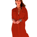 Saida de Praia Vestido Chemise Camisa Camisao - Premium Branco Manga Longa