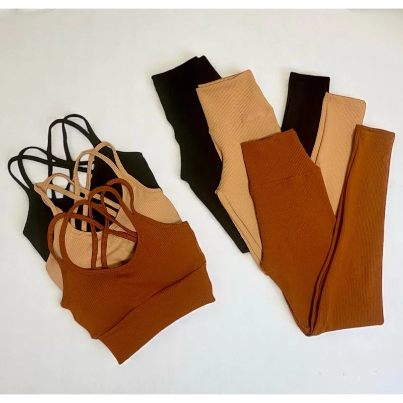 Kit 2 Conjuntos Anaruga Legging Top com Bojo Fitness